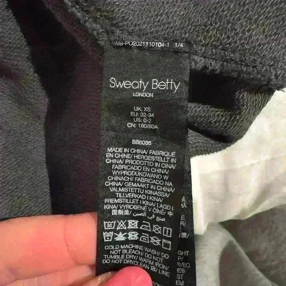 SWEATY BETTY CORA Grey Organic Cotton SWEATSHIRT Cardigan X-Small - Picture 9 of 15